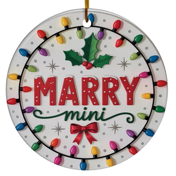 3D Inflated Merry Mini Christmas Ornament, Ornaments For Christmas, Puffy Christmas Round, Christmas 2025 Picture Ornament, Christmas Gifts For Him