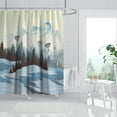 3D Ink Painting Art Shower Curtains Waterproof Fabric Cloth Bathroom