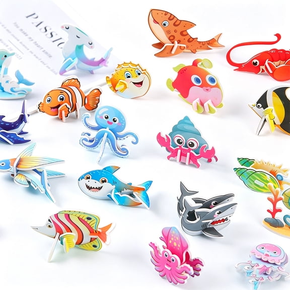 3D Insect Paper Assembly Model Kit - 25 Piece Snap Fit Jungle Creature Set, Jigsaw Puzzle Set