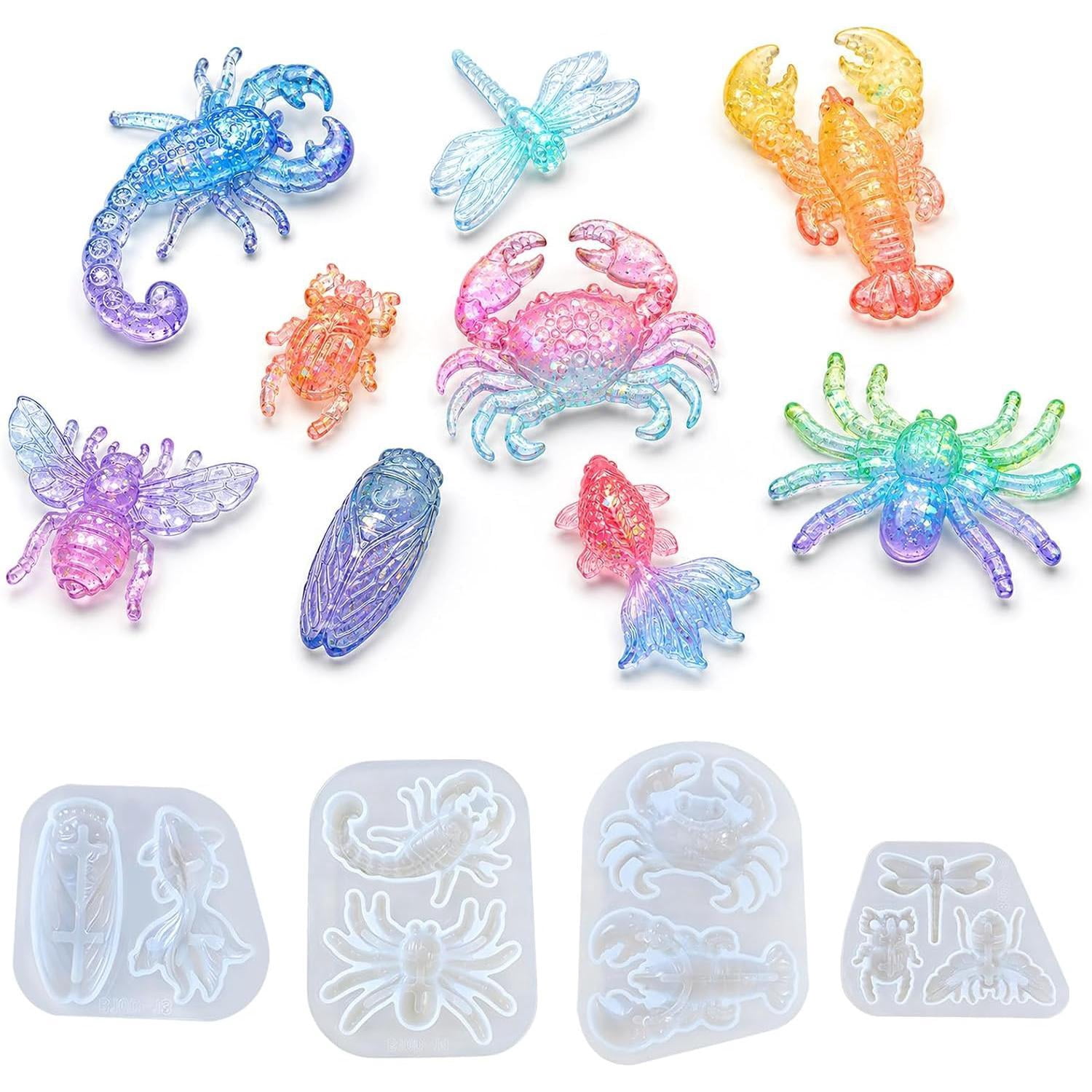 3D Insect Resin Silicone Molds Set, Bug Epoxy Mold for Scorpion Spider ...