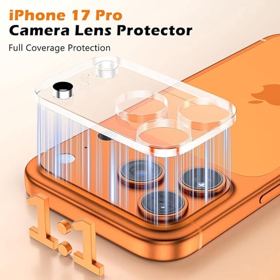 3D Integrated Clear Camera Lens Protector for iPhone 17 Pro, 9H Tempered Glass, Full Coverage, Ultra HD, Case Friendly