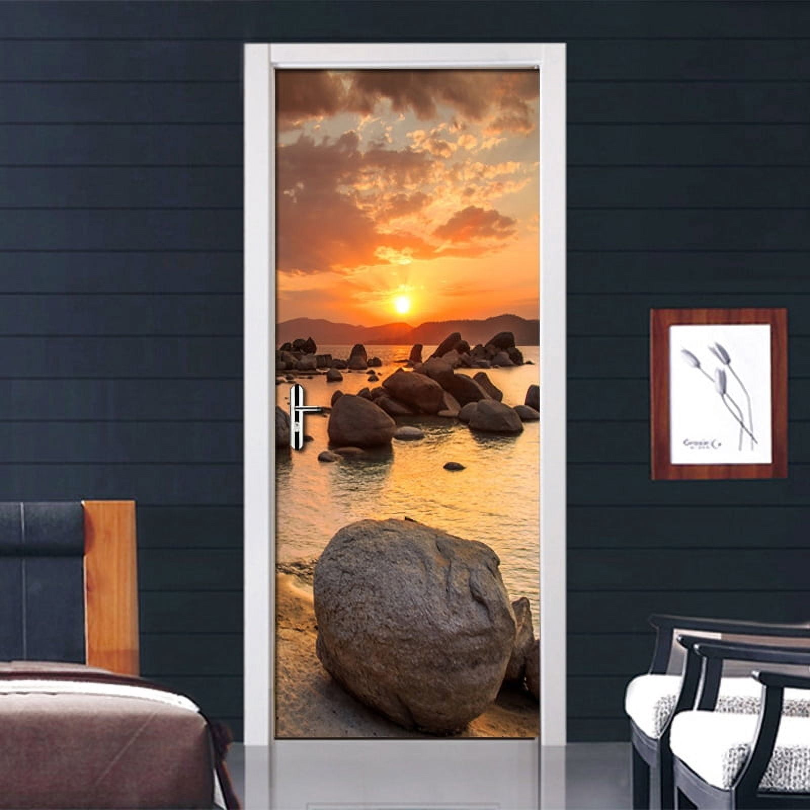 3D Interior Door Sticker Living Room Bedroom Door Mural 3D Wallpaper ...