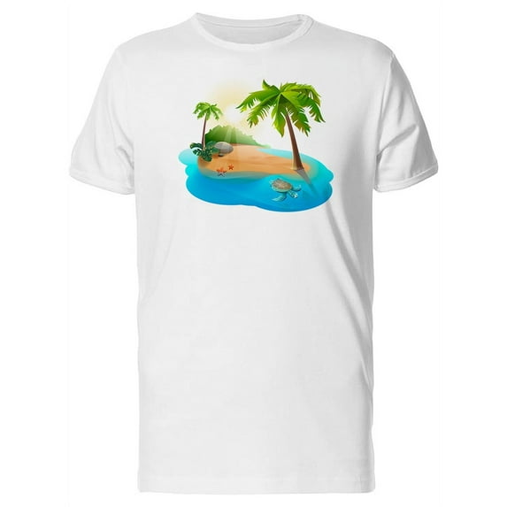 3D Island With Sea Turtle Tee Men's -Image by Shutterstock