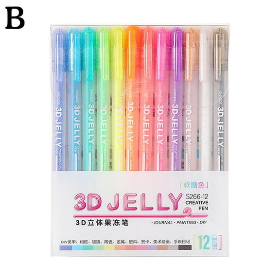 3D Jelly Pen Hand Account Pen Smooth Writing Student Stationery Hand Graffiti Q7Z0 Sch Supplies Account Office