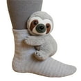 thumbnail image 1 of 3D Knit Animal Socks, Animal Socks Hand Crocheted, Double-Layer Cotton, Warm Embrace, Novelty Floor Sock (1 Pair, Style-g), 1 of 2
