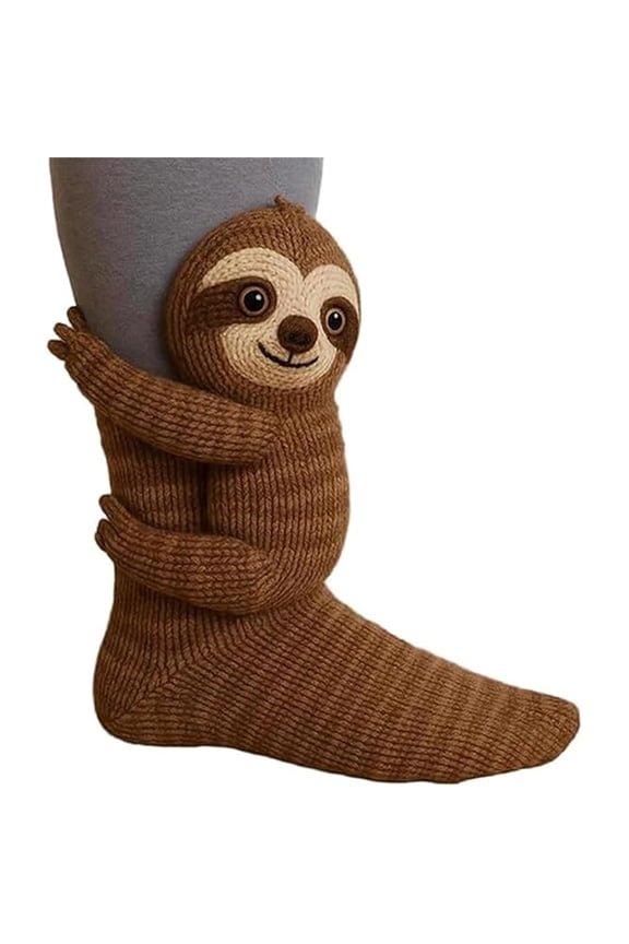 3D Knit Animal Socks, Animal Socks Hand Crocheted, Double-Layer Cotton, Warm Embrace, Novelty Floor Sock (1 Pair, Style-q)