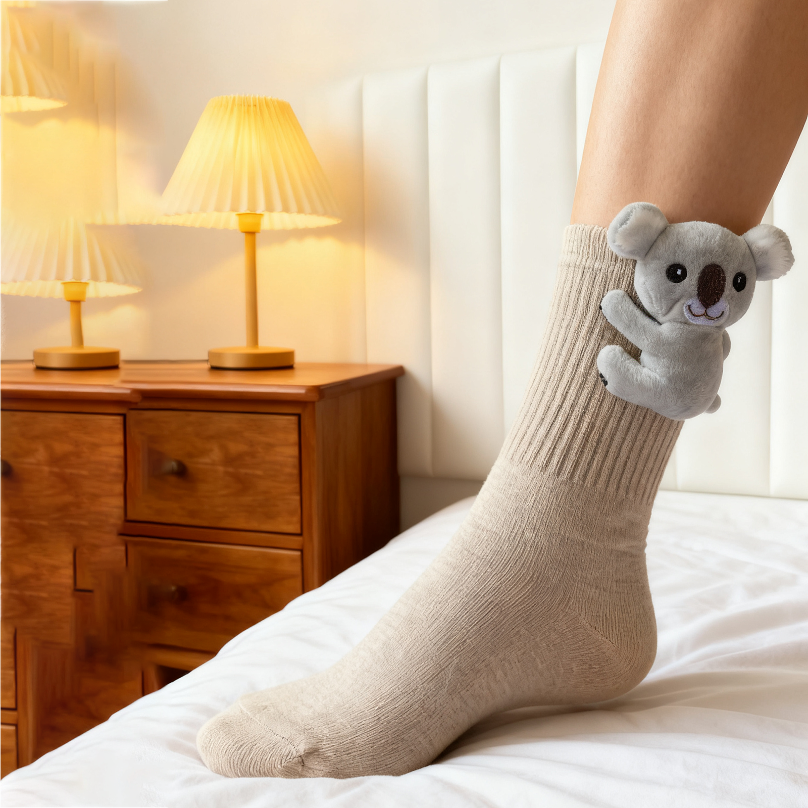 Chaussettes 3D Animaux Crochetées Main - Double Couche Coton - Chaudes Et Drôles