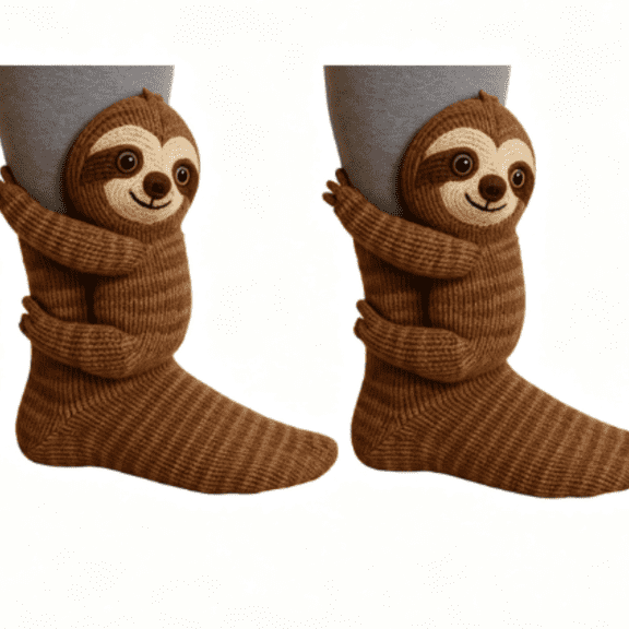 3D Knit Animal Socks, Animal Socks Hand Crocheted, Double-layer cotton, Warm Crochet Animal Slipper Socks - Handmade Plush Creature Socks with Non- Grips for Kids & Adults