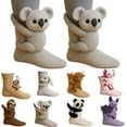 thumbnail image 1 of 3D Knit Animal Socks, Animal Socks Hand Crocheted, Double-layer cotton, Warm embrace，Crochet Animal Slipper Socks - Handmade Plush Creature Socks With Non-Slip Grips for Kids & Adults, 1 of 12