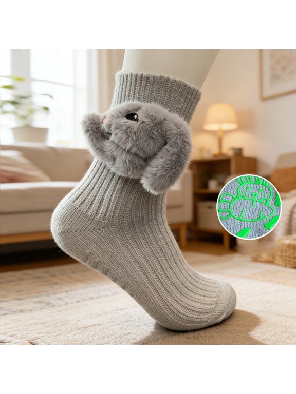 3D Knit Animal Socks - Cozy Winter Socks With Cute Plush Animal Designs, Christmas Gifts For Kids