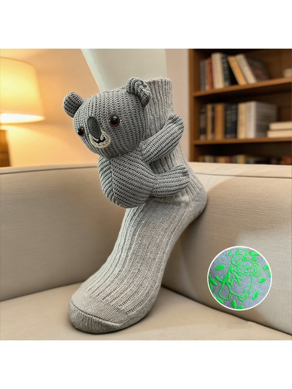 3D Knit Animal Socks - Cozy Winter Socks With Cute Plush Animal Designs, Christmas Gifts For Kids