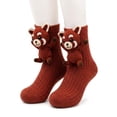 thumbnail image 1 of 3D Knit Animal Socks, Cute Fuzzy Novelty Slipper Socks with Non-Slip Grips for Women, Christmas Gifts, 1 of 6