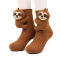 thumbnail image 1 of 3D Knit Animal Socks, Cute Fuzzy Novelty Slipper Socks with Non-Slip Grips for Women, Christmas Gifts, 1 of 6