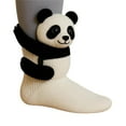 thumbnail image 1 of 3D Knit Animal Socks, Cute Plush Animals Design Sock, Double-layer Cotton, Funny Warm and Soft Long Stocking Stuffers Socks (Panda), 1 of 5