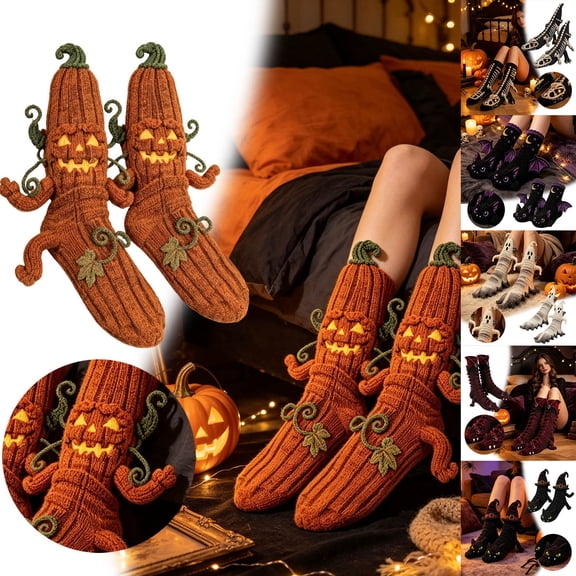 3D Knit Animal Socks Hand Crocheted Halloween Socks Novelty Animal Hug Sock Funny Sock for Women