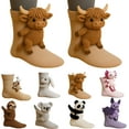 thumbnail image 1 of 3D Knit Animal Socks, Handmade Animal Socks, Knit Animal Socks, Breathable Comfort, Novelty Animal Hug Sock Hand Crocheted Warm Socks for Winter and Christmas, 1 of 9