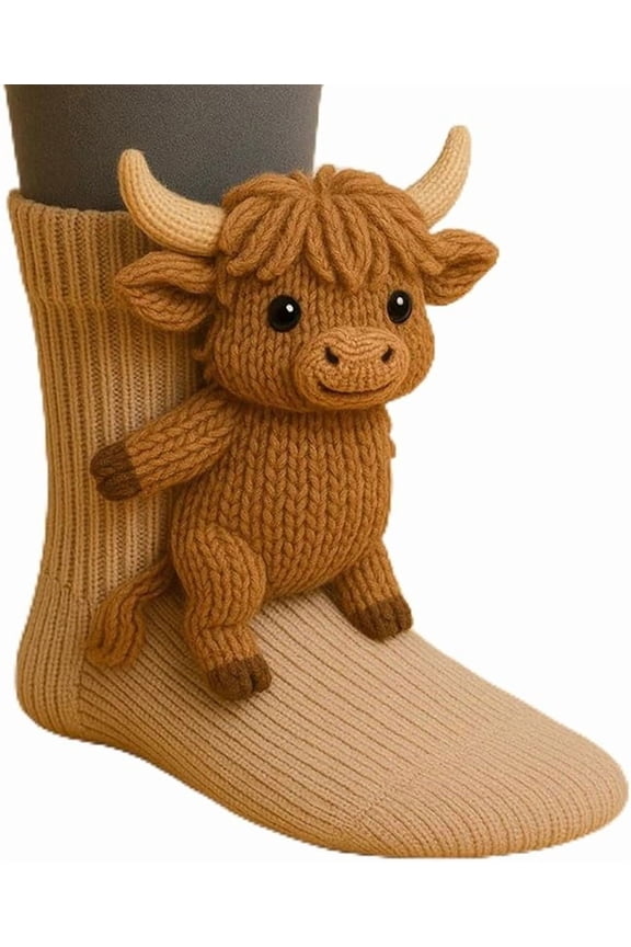 3D Knit Animal Socks Plush Crochet Animal Socks Cute Animal Socks Animal Paw Socks, Gag Christmas Gifts Stocking Stuffers for Women Men Teen Boys Girl