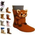 thumbnail image 1 of 3D Knit Animal Socks Raccoon, Machine Washable Knit Socks for Men & Women, Various Animal Pattern designs, Winter Warm Style, 1 of 7