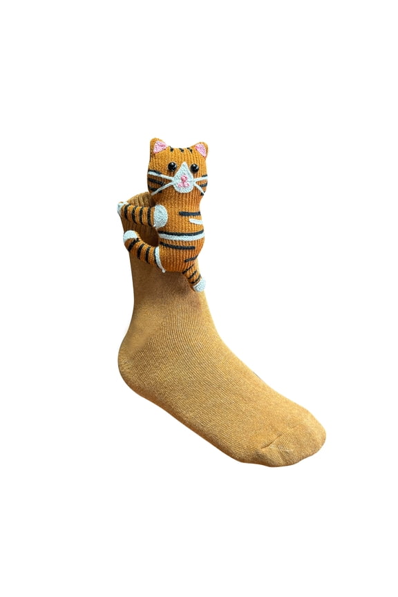 3D Knit Animal Socks Sloth,Bear,Panda, Machine Washable Knit Socks for Men & Women, Various Animal Pattern designs, Winter Warm Style