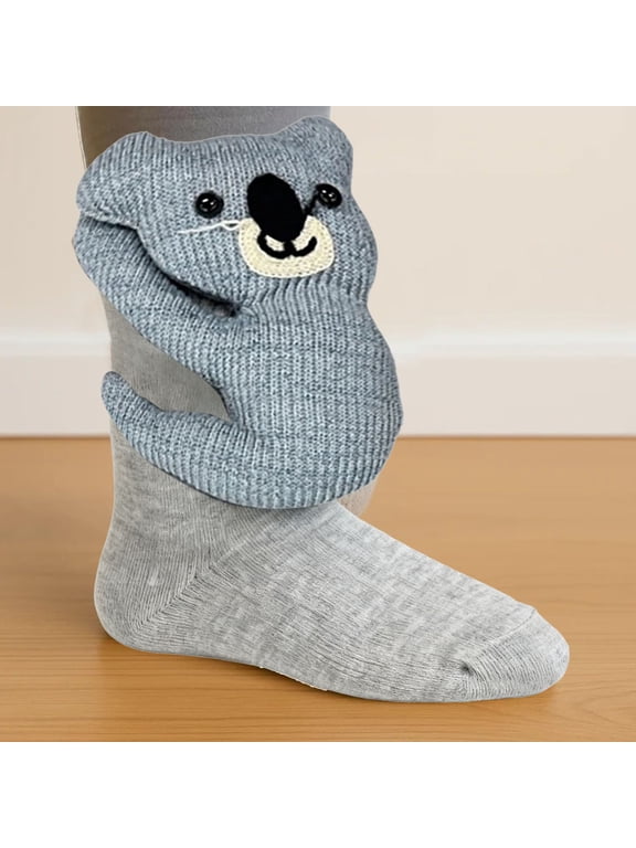3D Knit Animal Socks for Unisex, Animal Socks Hand Crocheted, Double-layer cotton, Novelty Floor Sock for Christmas, Winter Warm Thick Funny Animals Socks.