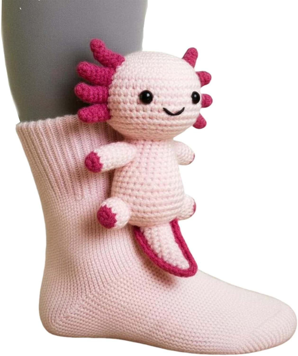 3D Knit Axolotl Animal Socks Funny Socks for Girls & Women