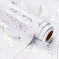 thumbnail image 1 of 3D Kraft Christmas Wrapping Paper Roll - Mini Roll - 17 Inch x 16.5 Feet - Silver and White Christmas Tree Wrapping Paper with Embossed Perfect for Holiday, Party Celebration, 1 of 15