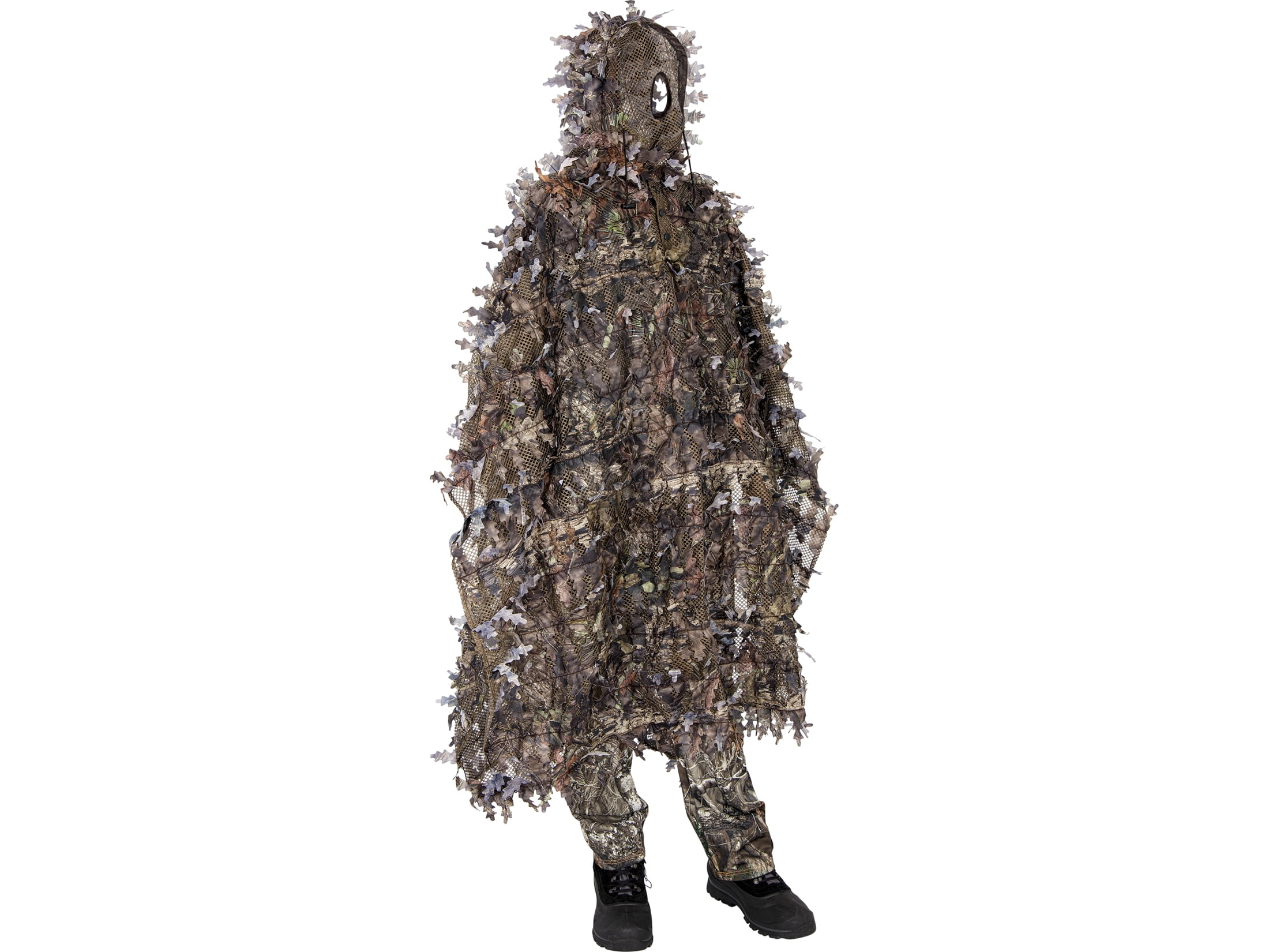 Ameristep 3D Leafy Concealment Weatherproof Finish Die-Cut Deer Turkey Hunting Camo Mobuc Gilly Poncho - One Size Fits All