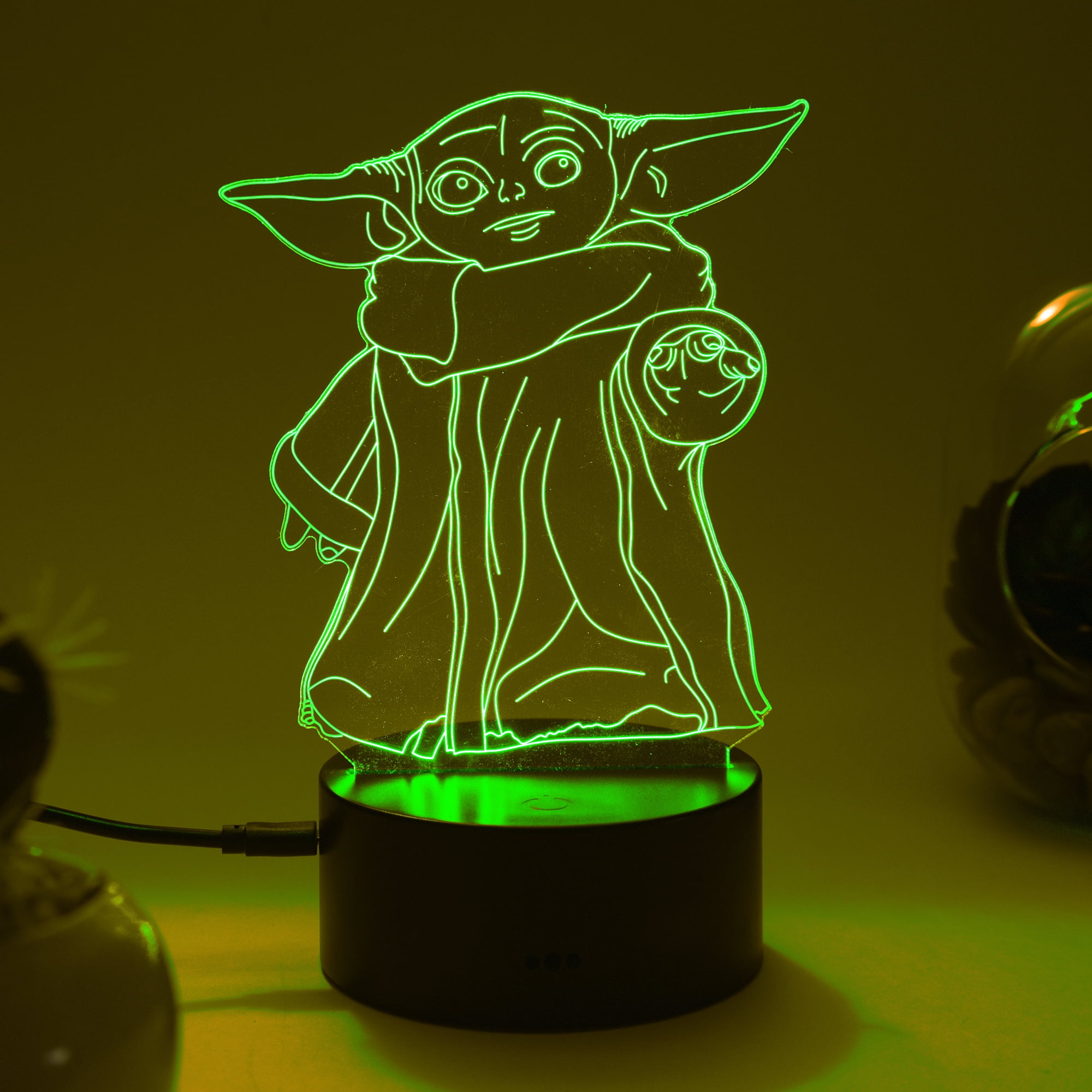 3D LED Baby Yoda Night Light Touch Table Desk 7 Color Changing LED