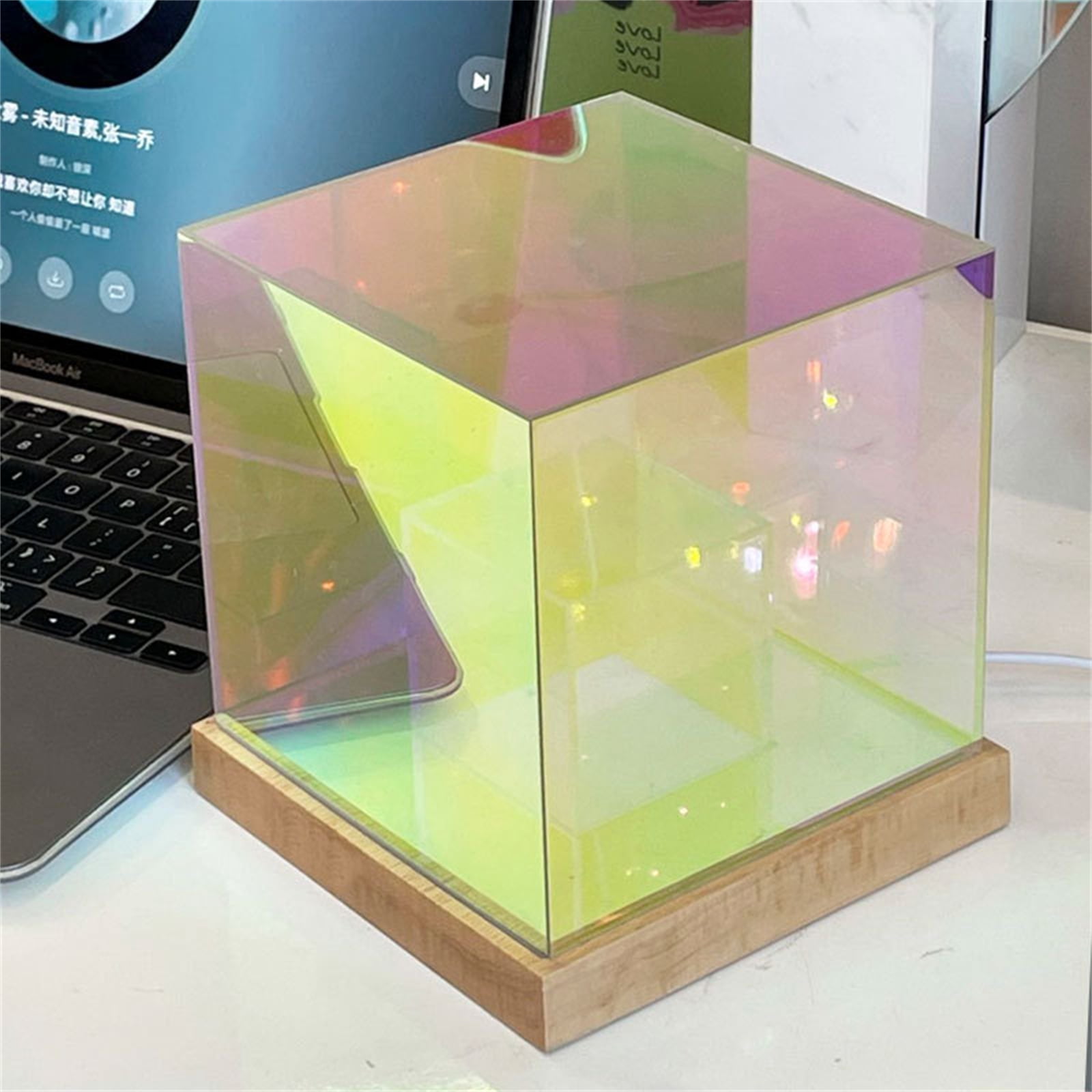 Acrylic Cubes Premium With LED Illuminated - Edge 15 3/4in- Cube Light Cube
