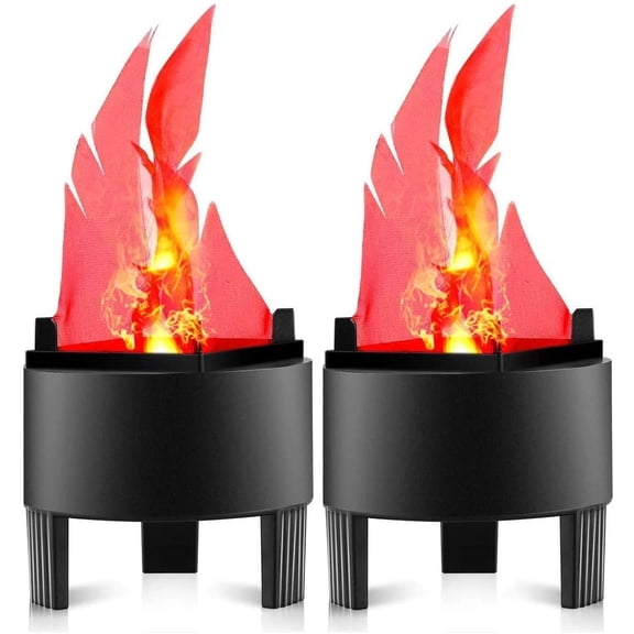 3D LED Fake Fire Flame Lights, 2-Pack 110V Flickering Fire Flame Electronic Flame Night Light Props Simulated Flame Lamp Props for Halloween Christmas Indoor Party Campfire Lamps Decoration