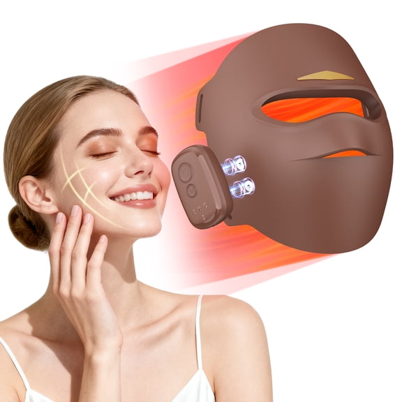3D LED Light Therapy Mask with 4 Modes, Timer LED Face Mask Light Therapy with 336 PCS LED Beads, Portable Infrared & Red Lights Therapy Masks for Home Working Travel Yoga Sleep
