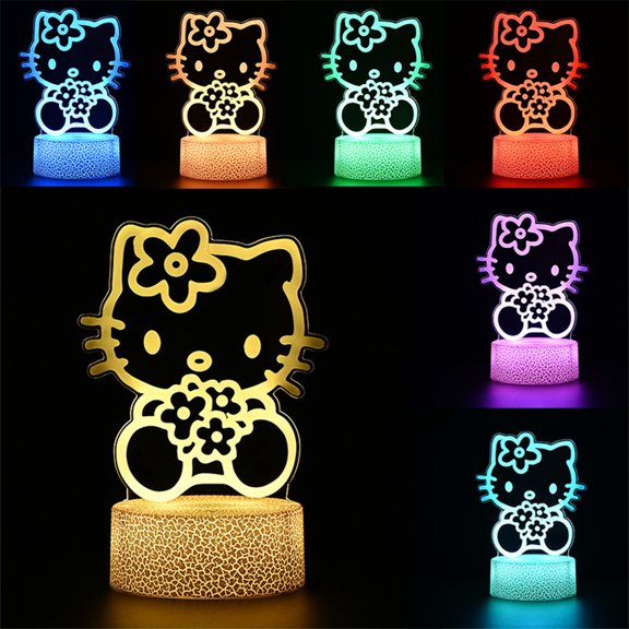 3D LED Luminous Night Light, 16-Color Changing Remote Control Acrylic Decorative Light, Living Room Indoor Table Lamp