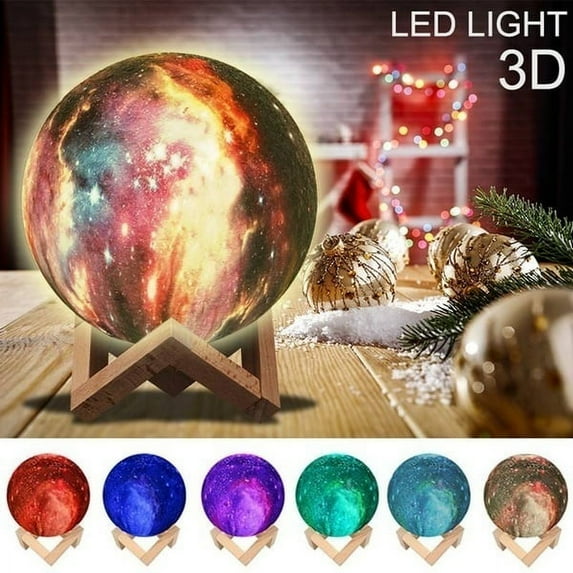 3D LED Moon Lamp, 16 Colors LED 3D Print Moon Light with Stand & Remote&Touch Control and USB Rechargeable, Moon Light Lamps for Kids Friends Lover Birthday Gifts