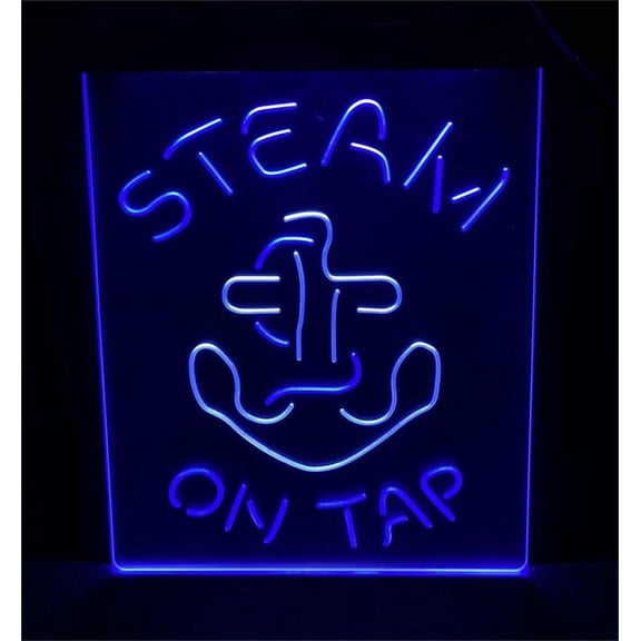3D LED Neon Signs Bar Neon Light Sign Anchor Steam Beer On Tap Led Lamp Neon Like Signs For Wall Decor 16 x 12 In