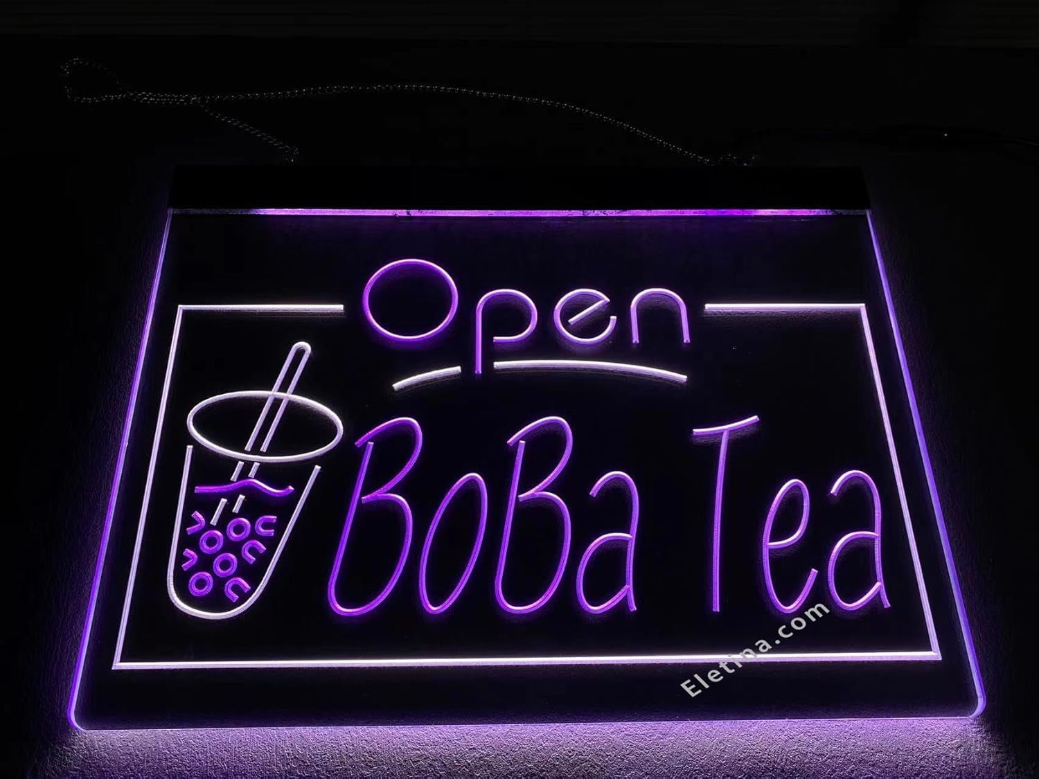 3D LED Neon Signs Bar Neon Light Sign Boba Tea. Open. Bubble Milk Tea St6-i4031 Lamp Neon Like Led Signs For Wall Decor 16 x 12 In