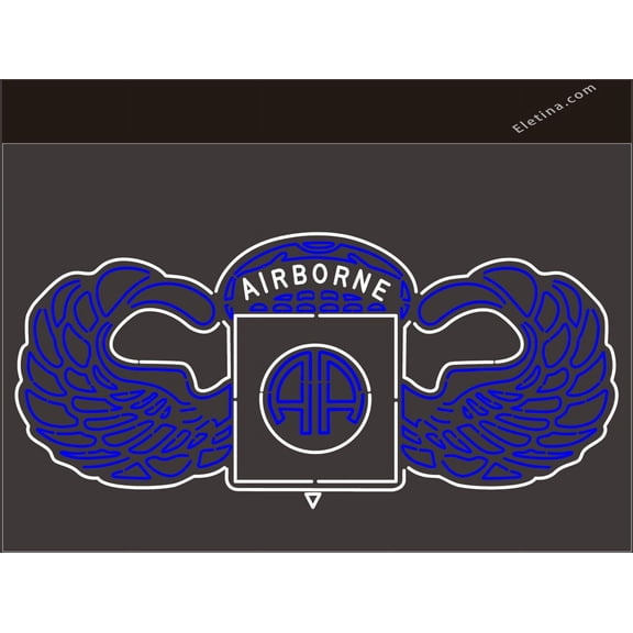 3D LED Neon Signs Bar Neon Light Sign Us Army 82nd Airborne Division Wings Led Lamp Neon Like Signs For Wall Decor 16 x 12 In