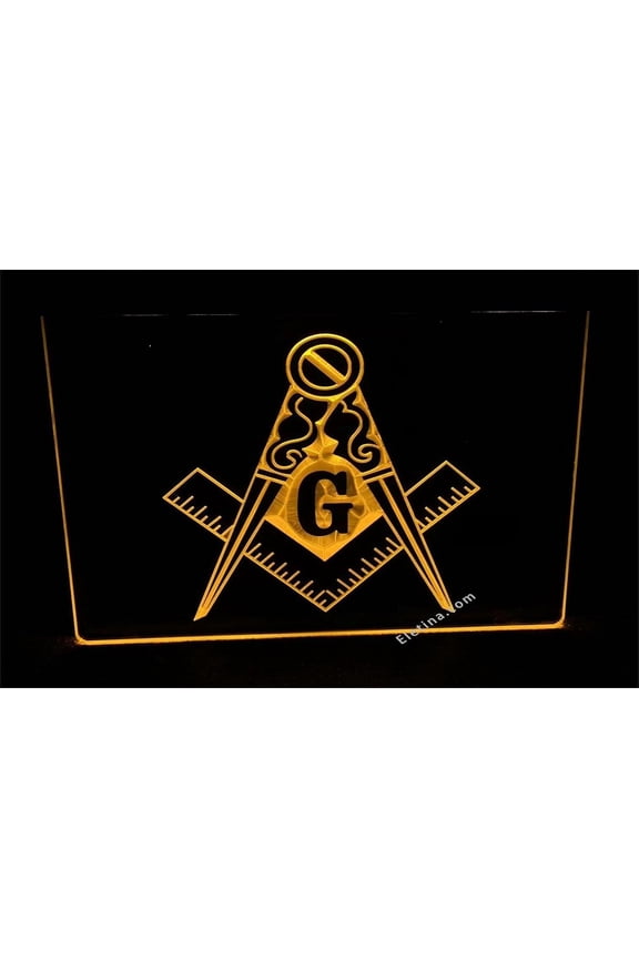 3D LED Neon Signs Handmade Sign for Store Decor Masonic Mason Freemason Led Neon Bar Signs 16 x 12 In