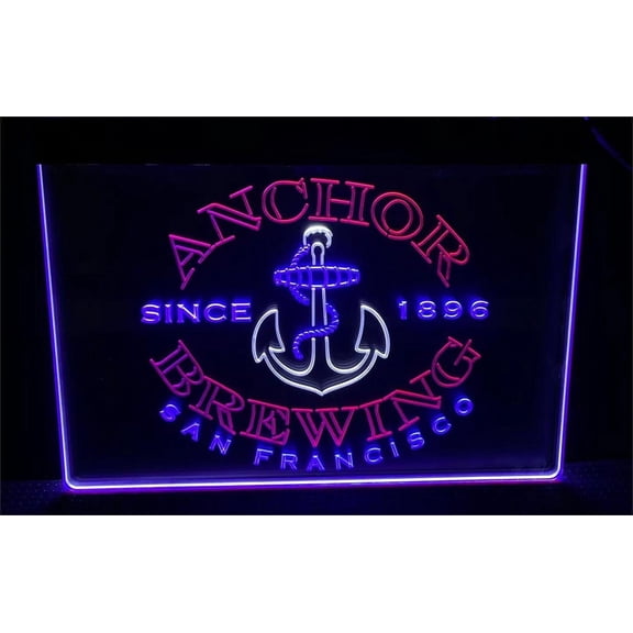 3D LED Neon Signs Personalized Bar Party Wedding Gift Custom Signs Anchor Brewing Co. 3-color Led Lamp Neon Like Signs For Wall Decor 16 x 12 In