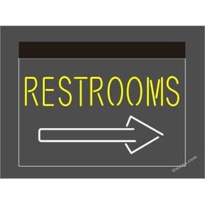 3D LED Neon Signs Personalized Bar Party Wedding Gift Custom Signs Restroom Arrow Point To Right Toilet Dual Color Led White Yellow Lamp Neon Like Signs For Wall Decor 16 x 12 In