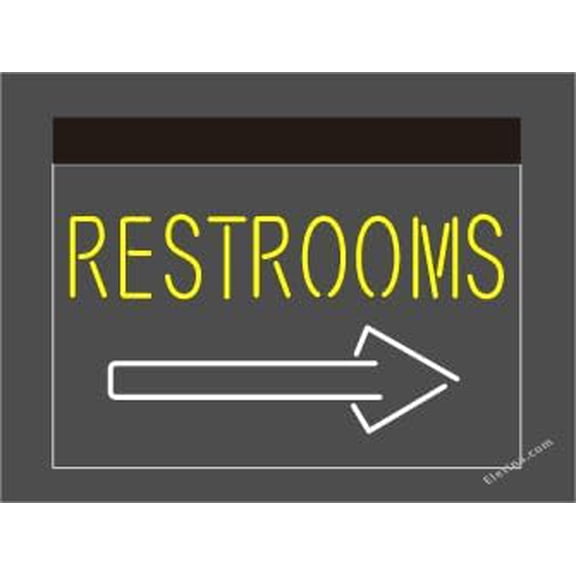 3D LED Neon Signs Personalized Bar Party Wedding Gift Custom Signs Restroom Arrow Point To Right Toilet Dual Color Led White Yellow Lamp Neon Like Signs For Wall Decor 16 x 12 In