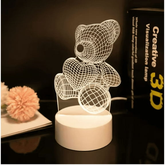 3D LED Teddy Bear Night Light Lamp