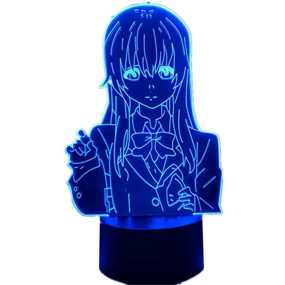3D Lamp Anime Manga A Silent Voice Shouko Nishimiya Figure USB Night Light Desk Table Lamps for Home Decoration Lights Valentine's Day/Christmas Gift