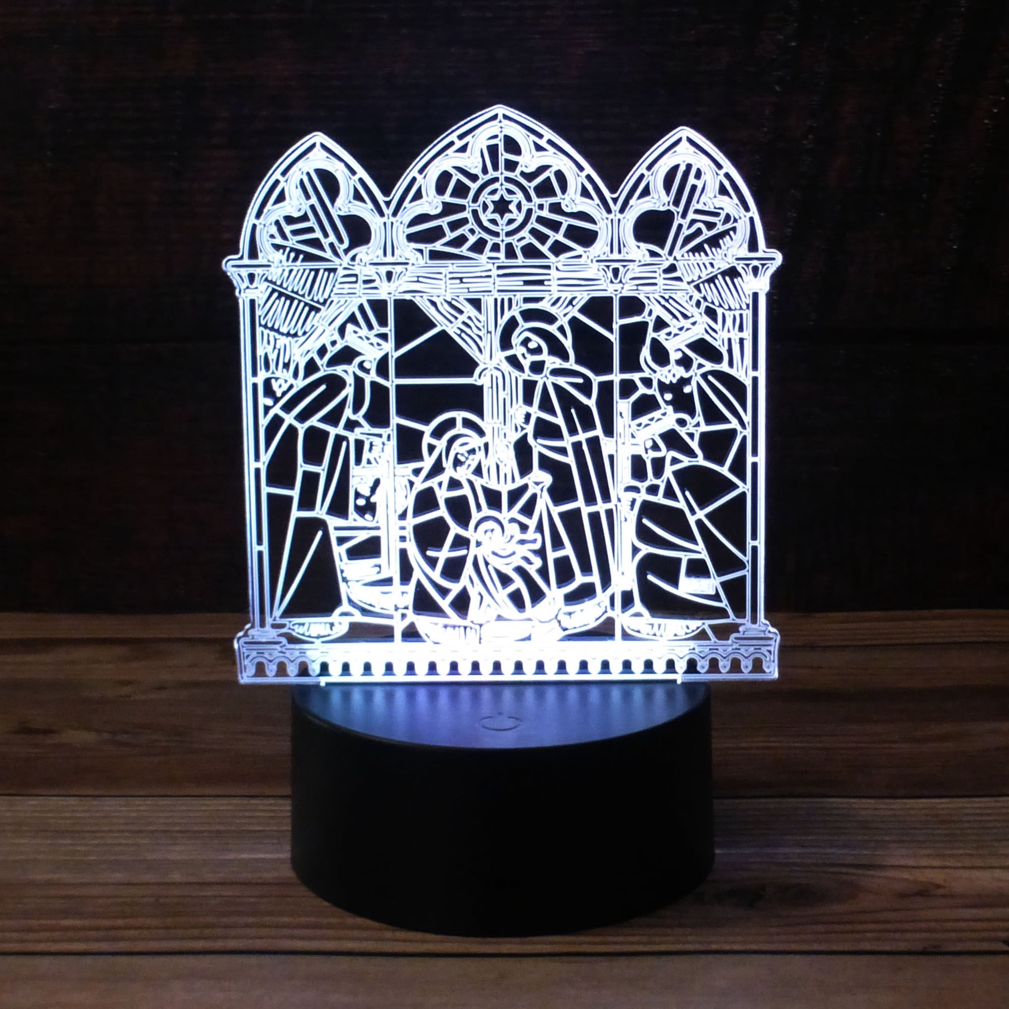 3D Lamp, Joseph, Mary & Baby Jesus Nativity Scene Desk Light, 7 Color ...