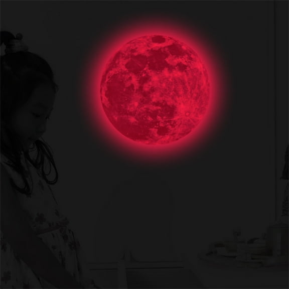 3D Large Fluorescent Removable Moon Wall Sticker Glow Sticker For Dark Walls, Available In Multiple Sizes (40/30/20/12/5Cm Diameter), Ideal For Astronomy Lovers With Pvc Material,