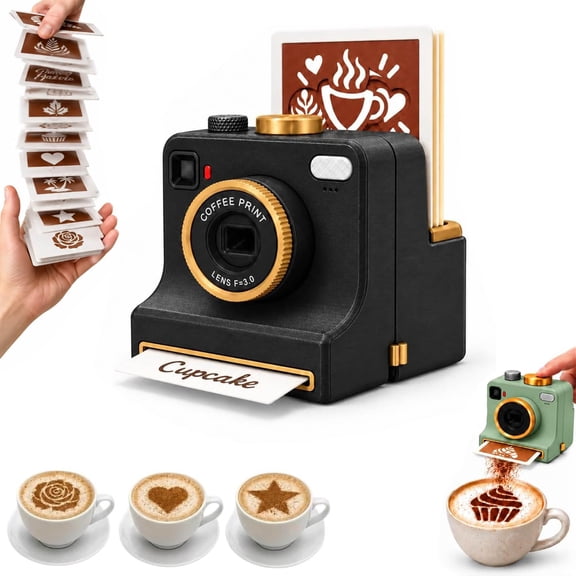 3D Latte Art Coffee Printer Machine, Manual Coffee Stencil Printer Kit with Pattern Cards