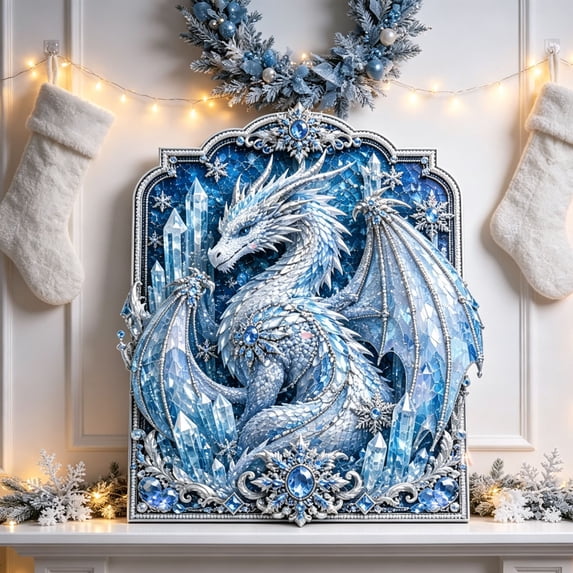 3D Layered Dragon Diamond Kit 10x12in, Round Drill Canvas Wall Art, Christmas Decoration Indoor Wall Ornament Home Tabletop Decor
