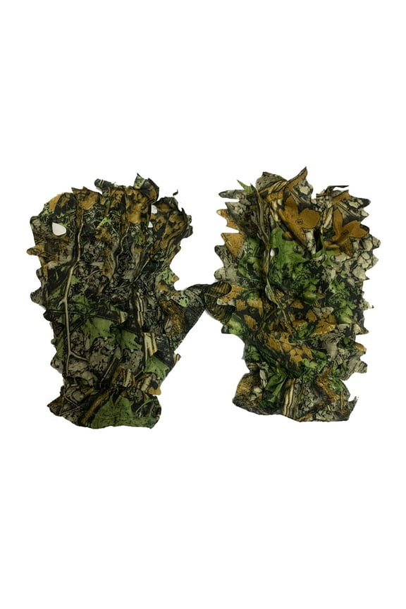 3D Leaf Net Camo Gloves Tree Leaf Camouflage Non-slip Shooting Hunting