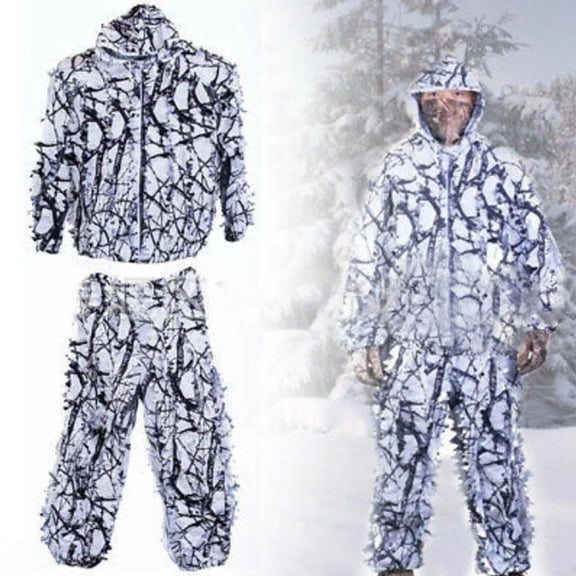 3D Leafy Hooded Clothing Set for Snow Adults A
