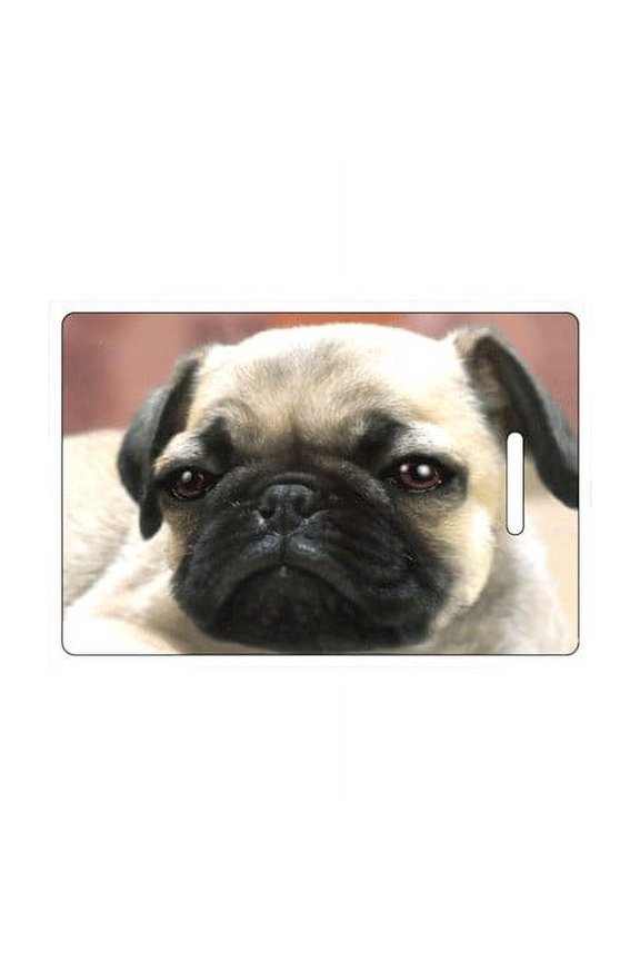 3D Lenticular Original Luggage Tags, Animated Pug / Dog, 3.5 x 2.5 Inches