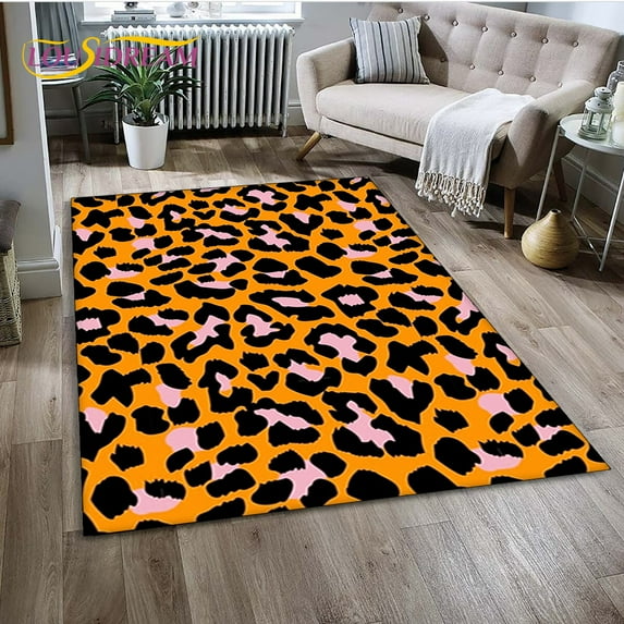 3D Leopard Print Series Area Rug Carpet Rug for Home Living Room Bedroom Sofa Doormat Kitchen Decor Non-slip Floor Mat